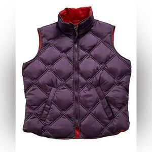 EDDIE BAUER Vintage Women’s Petite M Quilted Goose Down Purple Plum Vest N236